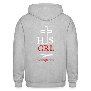 His Girl -Gildan Heavy Blend Adult Zip Hoodie - heather gray