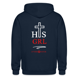 His Girl -Gildan Heavy Blend Adult Zip Hoodie - navy