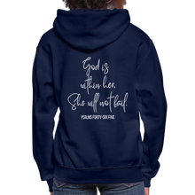 Load image into Gallery viewer, God is within Her - Women&#39;s Hoodie - navy