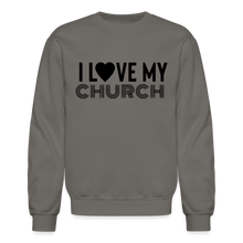 Load image into Gallery viewer, I Love My Church Crewneck Sweatshirt - asphalt gray