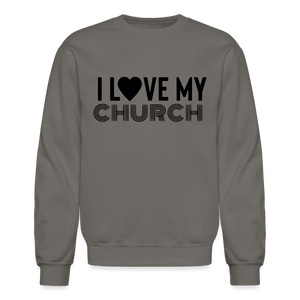 I Love My Church Crewneck Sweatshirt - asphalt gray