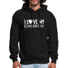 Load image into Gallery viewer, I Love My Church Men&#39;s Hoodie - black