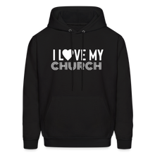 Load image into Gallery viewer, I Love My Church Men&#39;s Hoodie - black