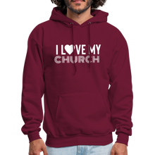 Load image into Gallery viewer, I Love My Church Men&#39;s Hoodie - burgundy