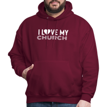 Load image into Gallery viewer, I Love My Church Men&#39;s Hoodie - burgundy