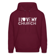 Load image into Gallery viewer, I Love My Church Men&#39;s Hoodie - burgundy