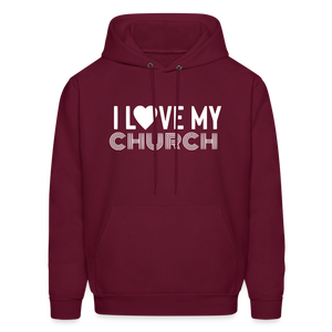 I Love My Church Men's Hoodie - burgundy