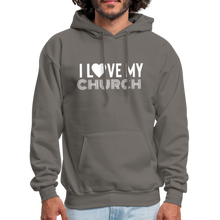 Load image into Gallery viewer, I Love My Church Men&#39;s Hoodie - asphalt gray