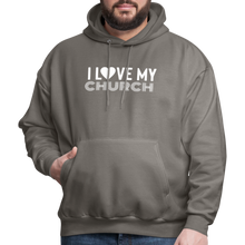 Load image into Gallery viewer, I Love My Church Men&#39;s Hoodie - asphalt gray