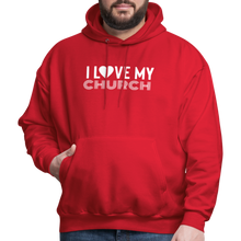 Load image into Gallery viewer, I Love My Church Men&#39;s Hoodie - red