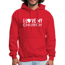 Load image into Gallery viewer, I Love My Church Men&#39;s Hoodie - red