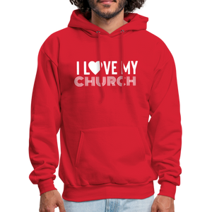 I Love My Church Men's Hoodie - red