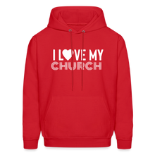 Load image into Gallery viewer, I Love My Church Men&#39;s Hoodie - red