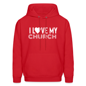 I Love My Church Men's Hoodie - red