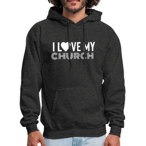 I Love My Church Men's Hoodie - charcoal grey