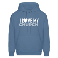 Load image into Gallery viewer, I Love My Church Men&#39;s Hoodie - denim blue