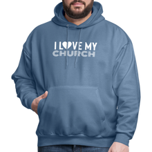 Load image into Gallery viewer, I Love My Church Men&#39;s Hoodie - denim blue