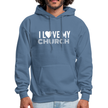 Load image into Gallery viewer, I Love My Church Men&#39;s Hoodie - denim blue