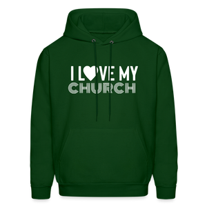 I Love My Church Men's Hoodie - forest green