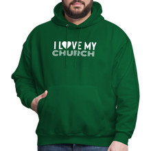 Load image into Gallery viewer, I Love My Church Men&#39;s Hoodie - forest green