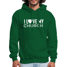 Load image into Gallery viewer, I Love My Church Men&#39;s Hoodie - forest green