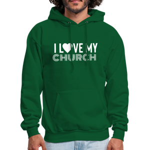 I Love My Church Men's Hoodie - forest green