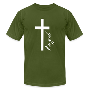 God's Girl Unisex Jersey T-Shirt by Bella + Canvas - olive