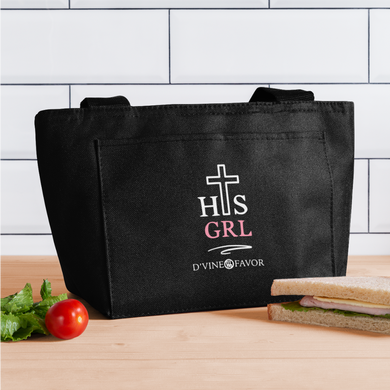 His Girl  Lunch Bag - black