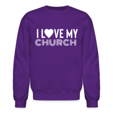 Load image into Gallery viewer, I Love My Church Crewneck Sweatshirt - purple