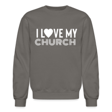 Load image into Gallery viewer, I Love My Church Crewneck Sweatshirt - asphalt gray