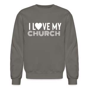 I Love My Church Crewneck Sweatshirt - asphalt gray