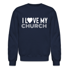 Load image into Gallery viewer, I Love My Church Crewneck Sweatshirt - navy