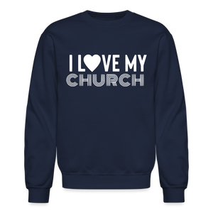 I Love My Church Crewneck Sweatshirt - navy