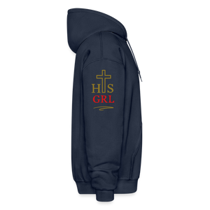 His Girl - Gildan Heavy Blend Adult Hoodie - navy