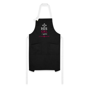 His Girl Artisan Apron White/Magenta - black/white