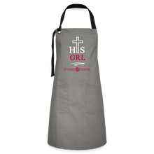 Load image into Gallery viewer, His Girl Artisan Apron White/Magenta - gray/black