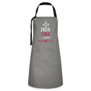 His Girl Artisan Apron White/Magenta - gray/black