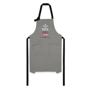 His Girl Artisan Apron White/Magenta - gray/black