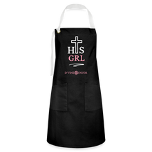 Load image into Gallery viewer, His Girl  Artisan Apron White/Pink - black/white