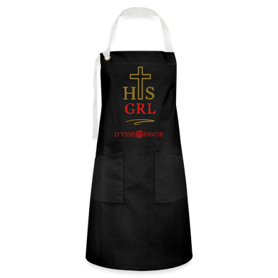 His Girl Artisan Apron Gold/Red - black/white