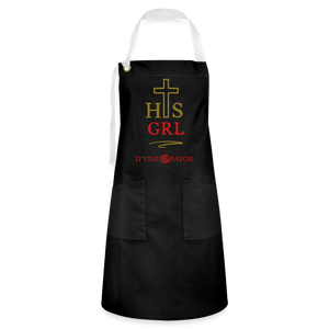 His Girl Artisan Apron Gold/Red - black/white