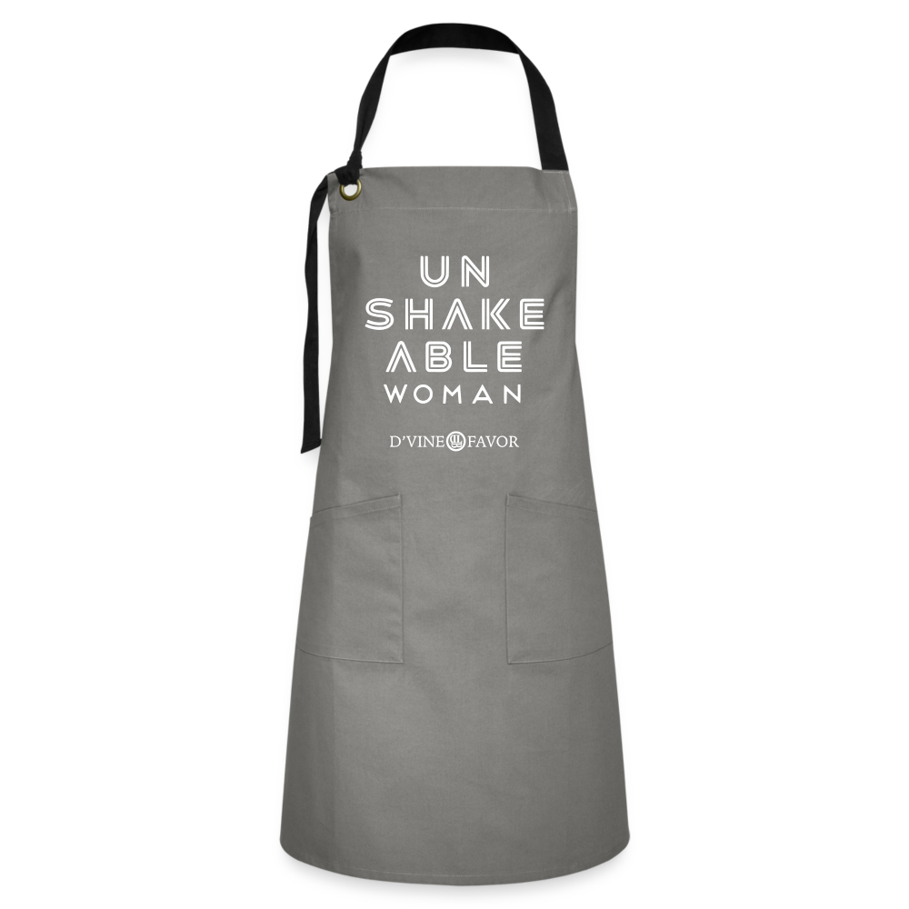 UNSHAKEABLE WOMAN - Artisan Apron - gray/black