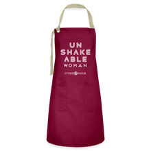 Load image into Gallery viewer, UNSHAKEABLE WOMAN - Artisan Apron - burgundy/khaki