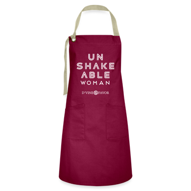 UNSHAKEABLE WOMAN - Artisan Apron - burgundy/khaki