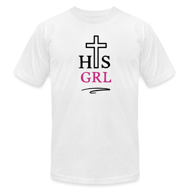 His Girl Unisex  V-Neck T-Shirt - white