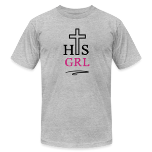 His Girl Unisex  V-Neck T-Shirt - heather gray