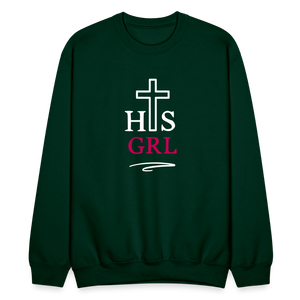 His Girl Crewneck Sweatshirt - forest green