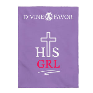 His Girl - Light Purple Velveteen Plush Blanket