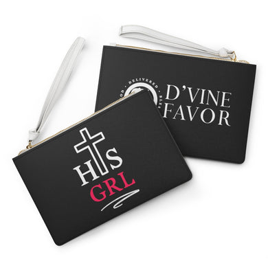 His Girl - Black Clutch Bag