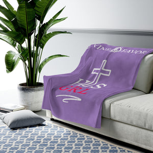 His Girl - Light Purple Velveteen Plush Blanket